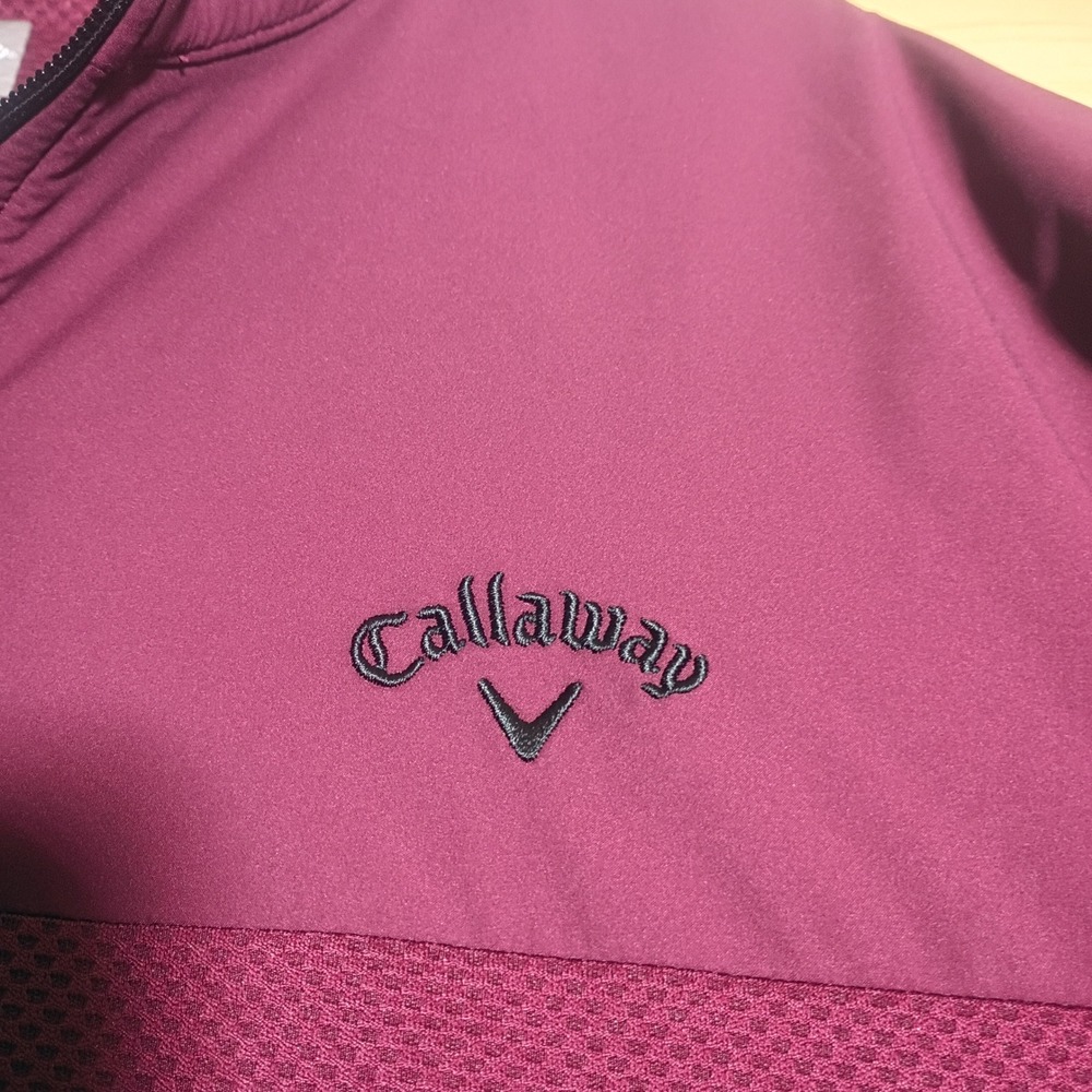 Callaway Quarter Zip Pullover, Mens XL Burgundy Textured Golf Sweater - Picture 10 of 16